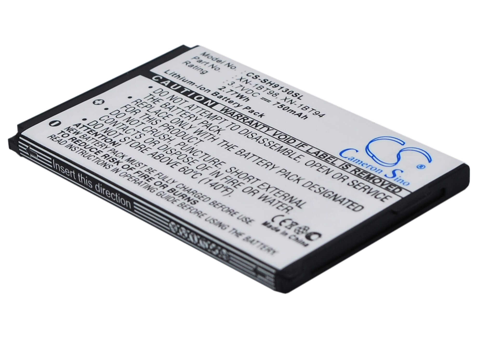 3.7V, 750mAh, Li-ion Battery fits Sharp, 923sh, Cwx-t923sh, 2.775Wh
