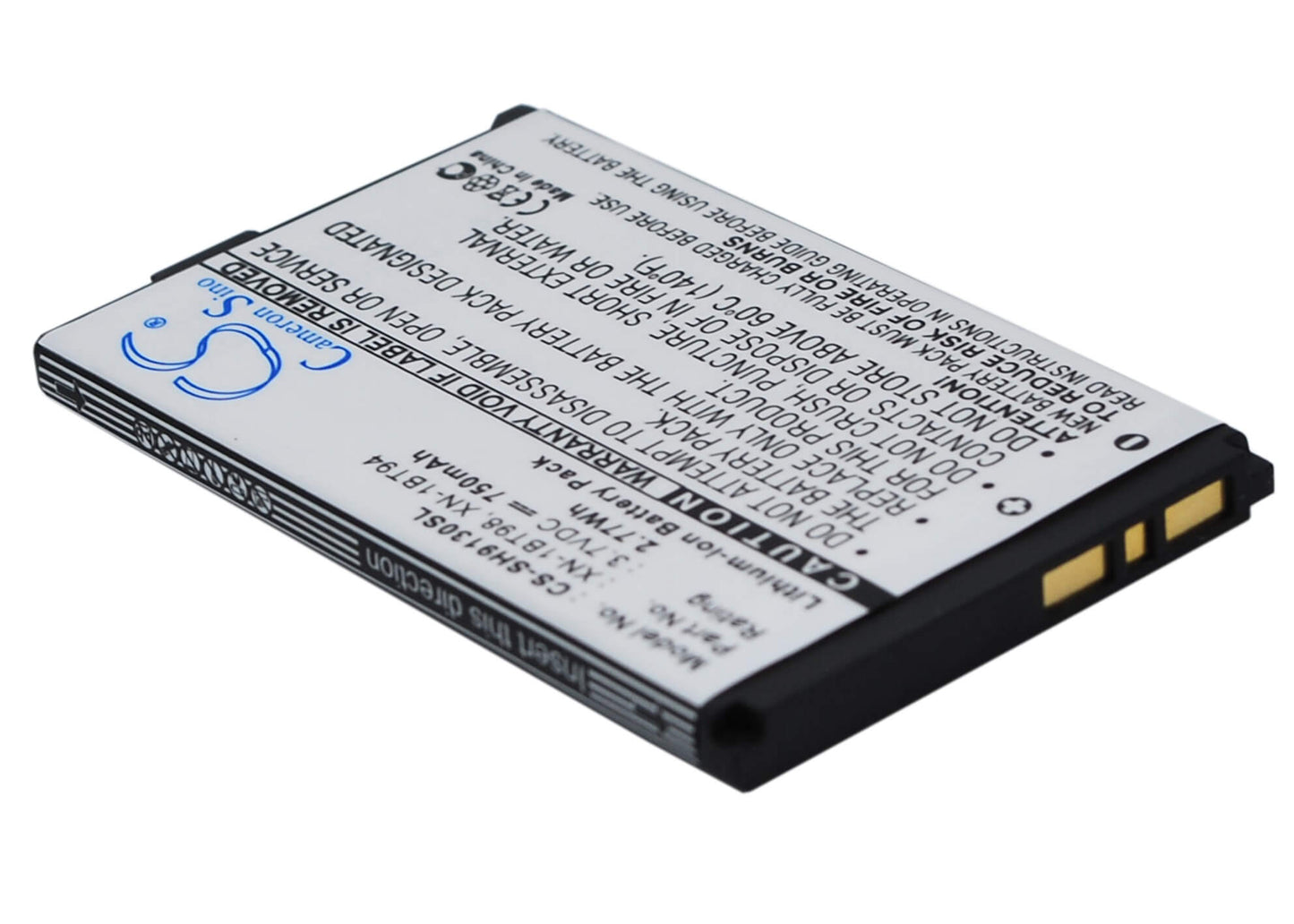 3.7V, 750mAh, Li-ion Battery fits Sharp, 923sh, Cwx-t923sh, 2.775Wh
