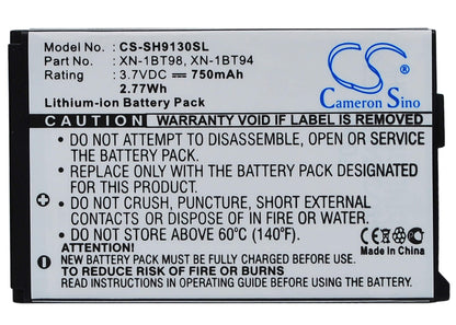 3.7V, 750mAh, Li-ion Battery fits Sharp, 923sh, Cwx-t923sh, 2.775Wh