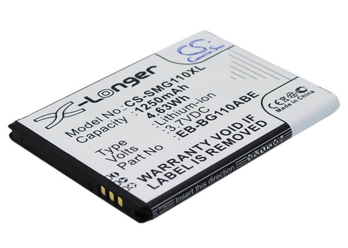 3.7V, 1250mAh, Li-ion Battery fits Samsung, Galaxy Pocket 2, Galaxy Pocket 2 Duos, 4.625Wh