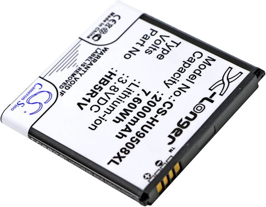 3.8V, 2000mAh, Li-ion Battery fits Huawei, Hn3-u01, Honor 2, 7.6Wh