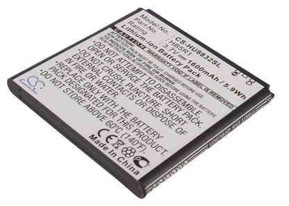 3.7V, 1600mAh, Li-ion Battery fits Huawei, Ascend G500d, Ascend P1 Lte 201hw, 5.92Wh