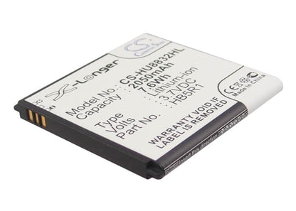 3.7V, 2050mAh, Li-ion Battery fits Huawei, Ascend G500d, Ascend G600, 7.585Wh