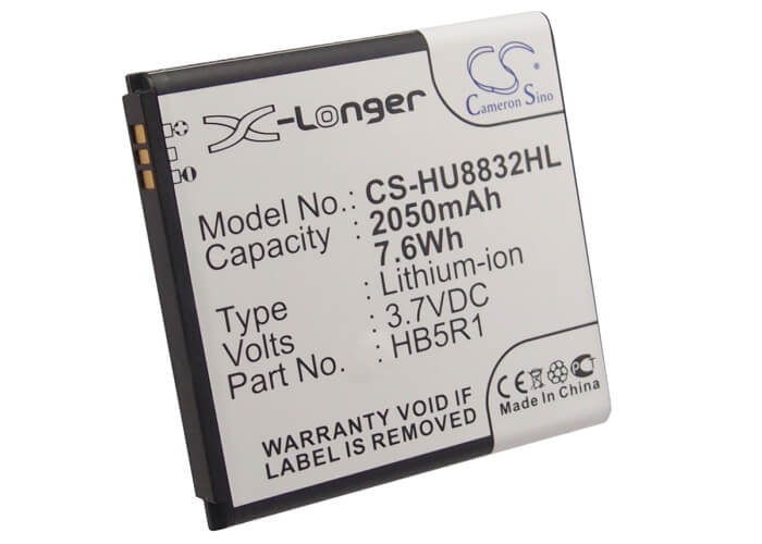 3.7V, 2050mAh, Li-ion Battery fits Huawei, Ascend G500d, Ascend G600, 7.585Wh