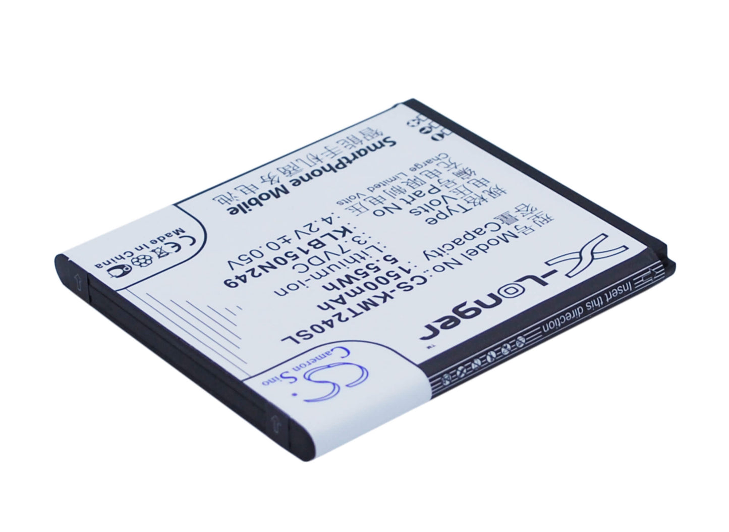 3.7V, 1500mAh, Li-ion Battery fits Kazam, Trooper 2 4.0, Trooper 2 X4.0, 5.55Wh