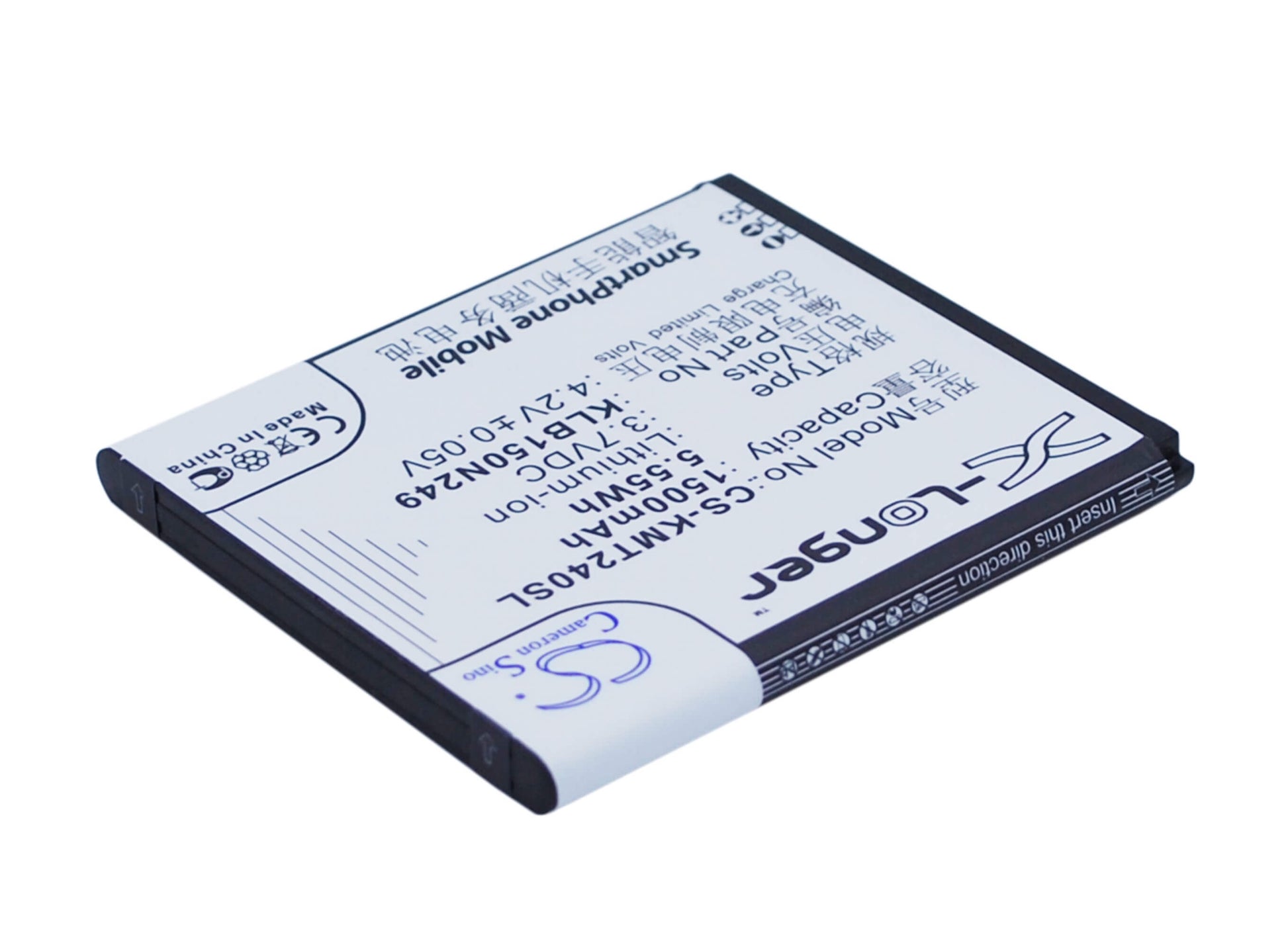 3.7V, 1500mAh, Li-ion Battery fits Kazam, Trooper 2 4.0, Trooper 2 X4.0, 5.55Wh