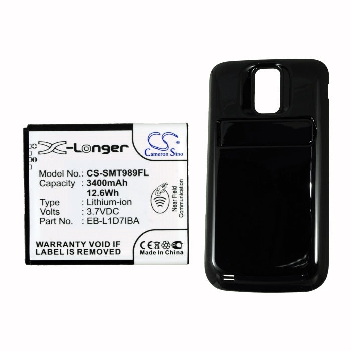 CS-SMT989FL, Mobile, Smartphone 3.7V, 3400mAh, Li-ion Battery fits Samsung, Galaxy S Hercules, Galaxy S Ii X, 12.58Wh