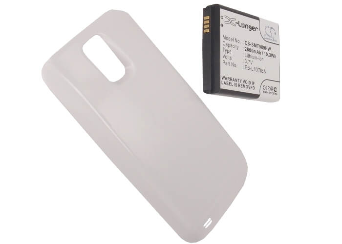 White, 3.7V, 2800mAh, Li-ion Battery fits Samsung, Galaxy S Hercules, Galaxy S Ii X, 10.36Wh