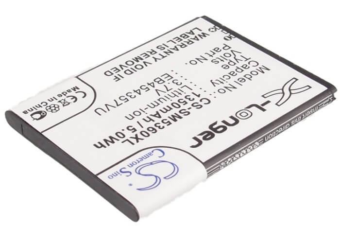 3.7V, 1350mAh, Li-ion Battery fits Samsung, Galaxy Chat, Galaxy M Pro 2, 4.995Wh