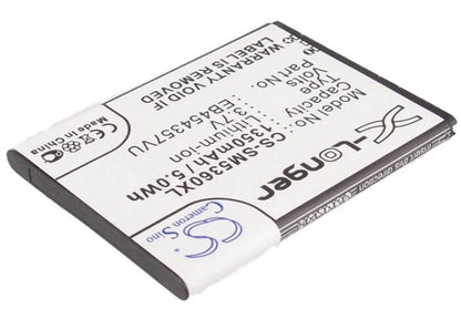 3.7V, 1350mAh, Li-ion Battery fits Samsung, Galaxy Chat, Galaxy M Pro 2, 4.995Wh