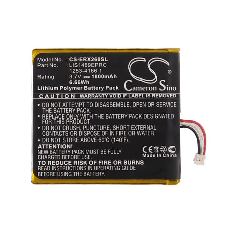 3.7V, 1800mAh, Li-Polymer Battery fits Sony Ericsson, Lt26w, Xperia Acro S, 6.66Wh