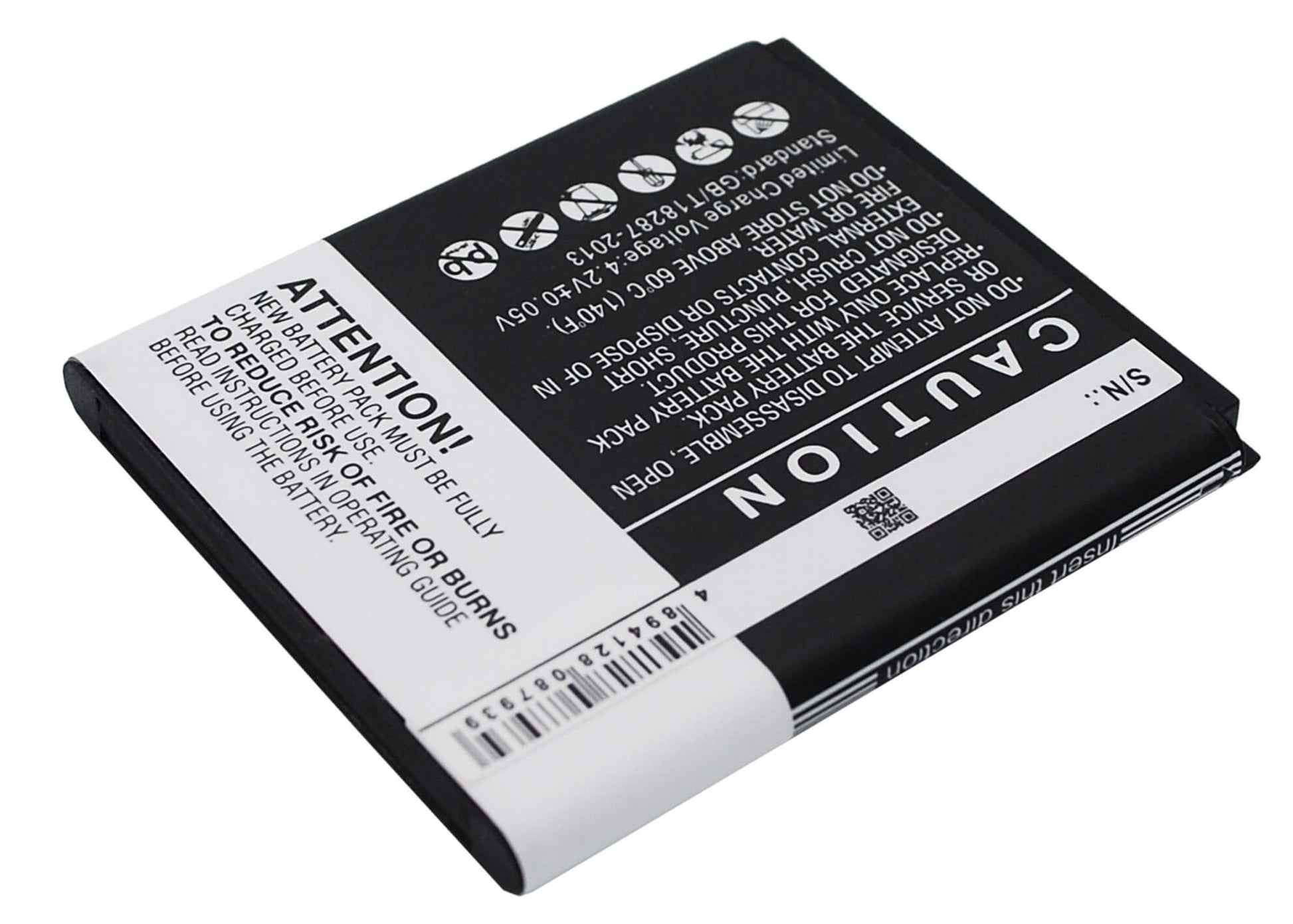3.7V, 1800mAh, Li-ion Battery fits K-touch, E6, E806, 6.66Wh