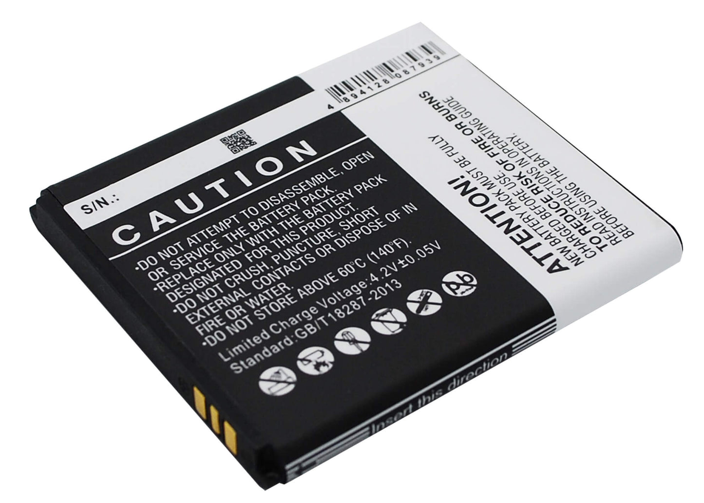 3.7V, 1800mAh, Li-ion Battery fits K-touch, E6, E806, 6.66Wh