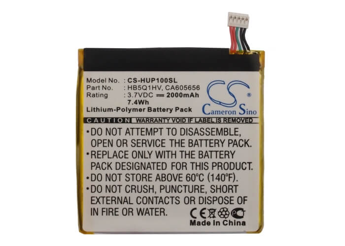 3.7V, 2000mAh, Li-Polymer Battery fits Huawei, Ascend D Quad Xl, Ascend D1 Quad Xl, 7.4Wh