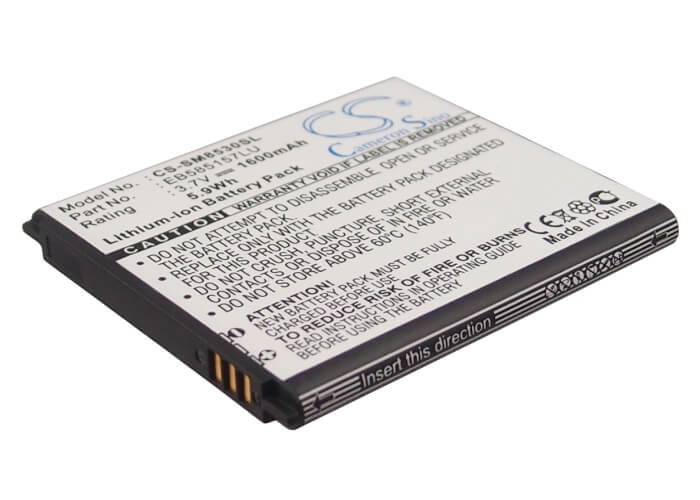 3.7V, 1600mAh, Li-ion Battery fits Samsung, Galaxy Beam, Galaxy Grand Quattro, 5.92Wh