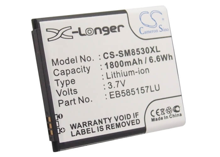 3.7V, 1800mAh, Li-ion Battery fits Samsung, Galaxy Beam, Galaxy Grand Quattro, 6.66Wh