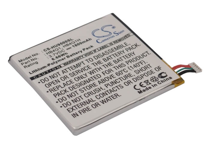 3.7V, 1800mAh, Li-Polymer Battery fits Huawei, Ascend D Quad Xl, Ascend D1, 6.66Wh