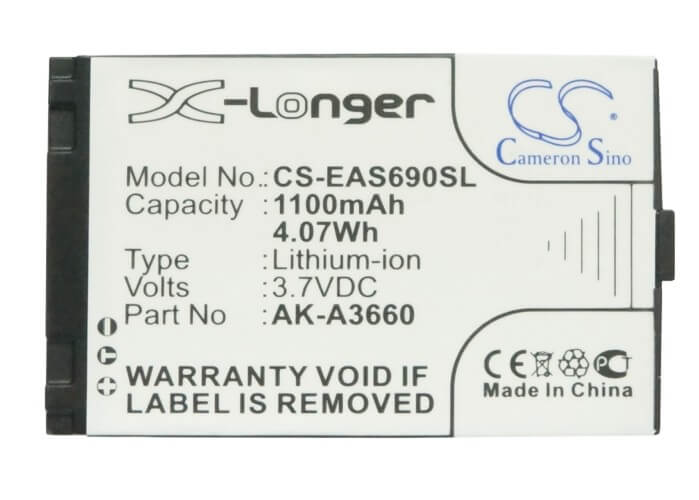 3.7V, 1100mAh, Li-ion Battery fits Emporia, A3690, Safetyplus, 4.07Wh