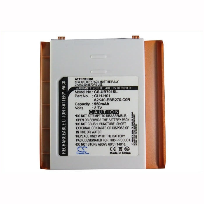 3.7V, 950mAh, Li-ion Battery fits Gigabyte, Gsmart I, Gsmart I (128), 3.515Wh