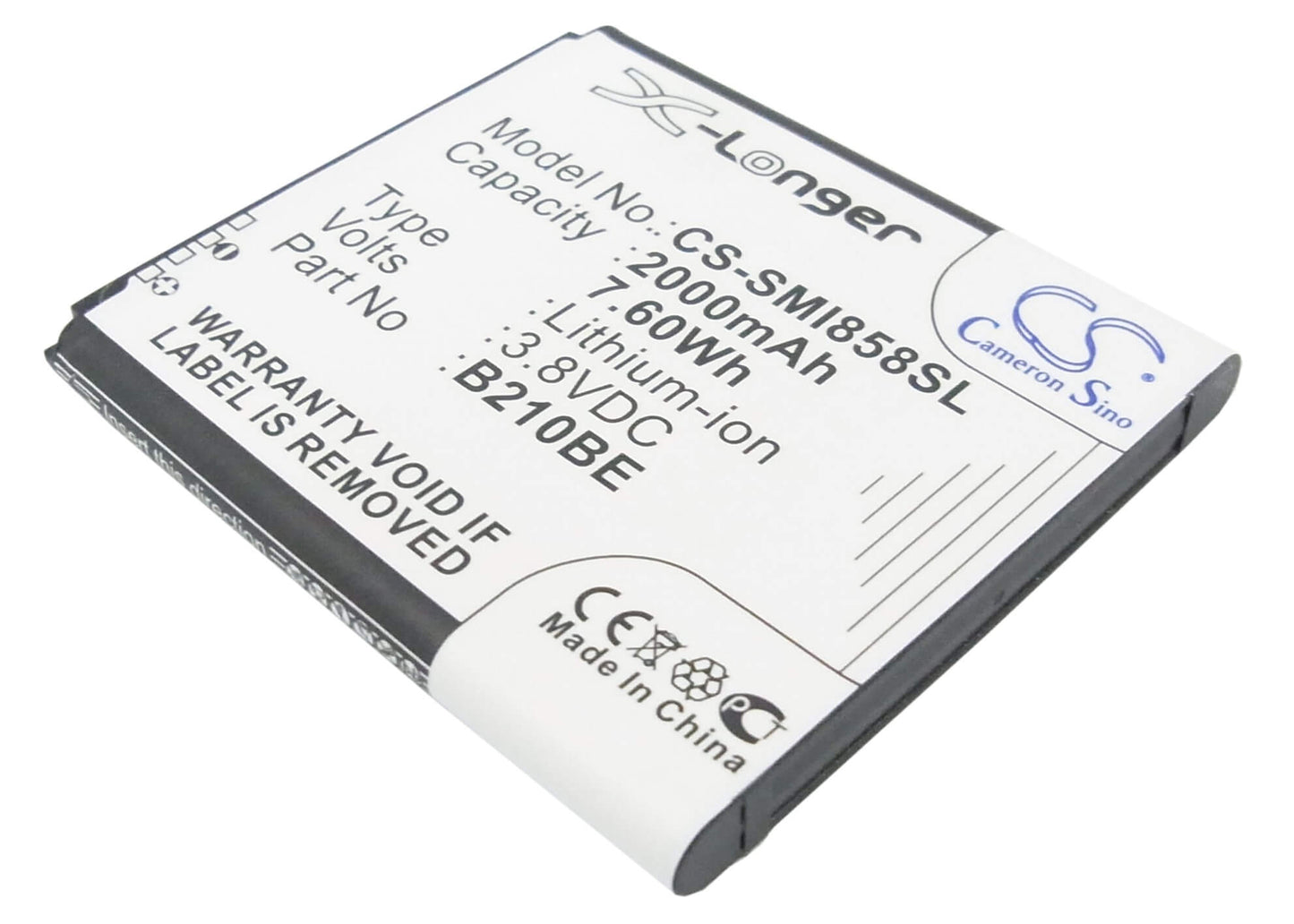 3.8V, 2000mAh, Li-ion Battery fits Samsung, Galaxy Core Advance, Gt-i8580, 7.6Wh