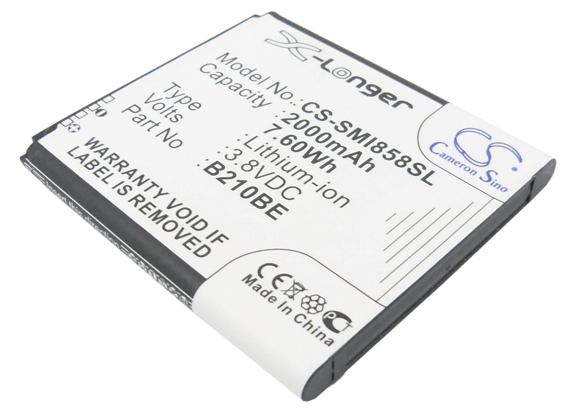 3.8V, 2000mAh, Li-ion Battery fits Samsung, Galaxy Core Advance, Gt-i8580, 7.6Wh