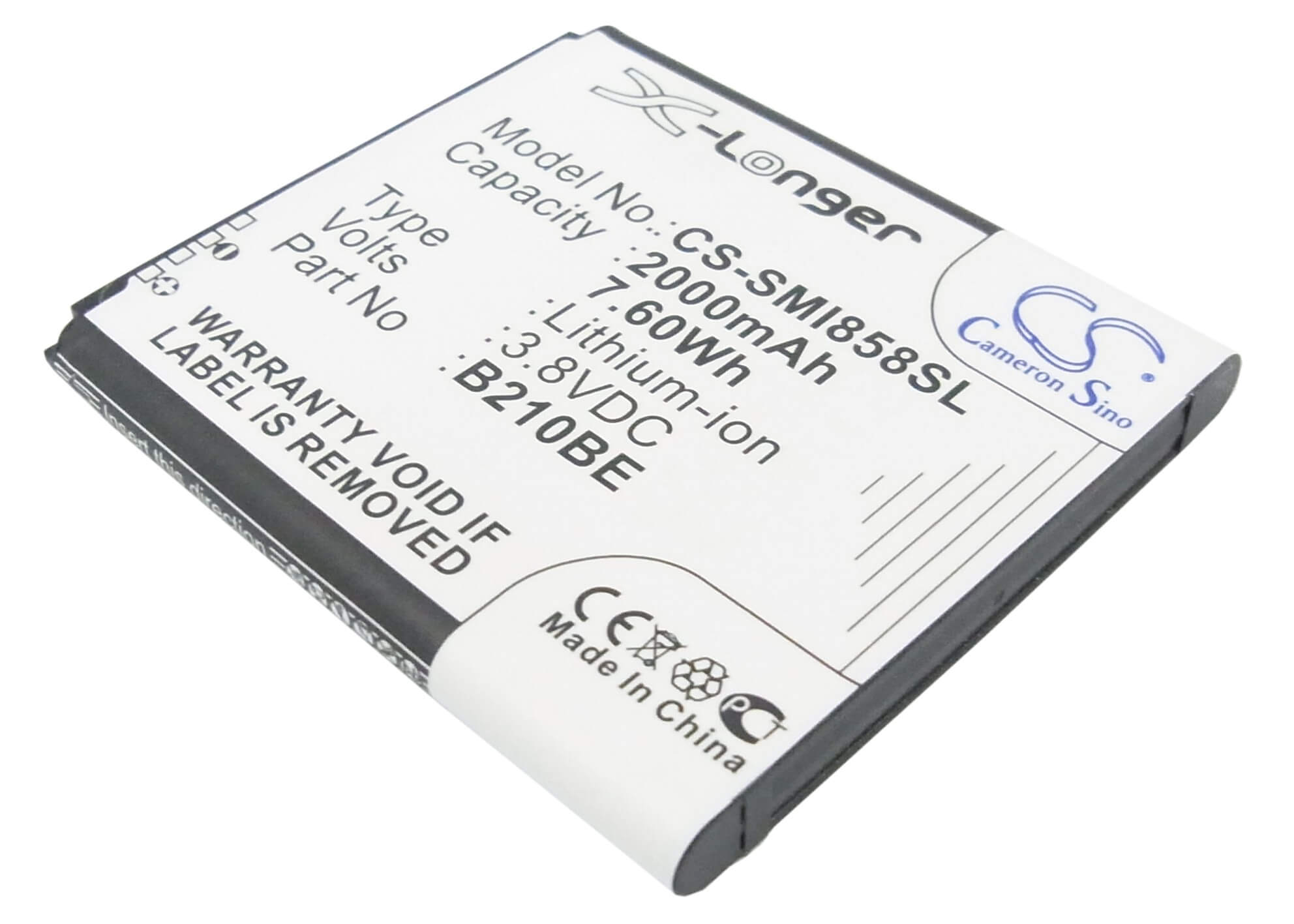 3.8V, 2000mAh, Li-ion Battery fits Samsung, Galaxy Core Advance, Gt-i8580, 7.6Wh