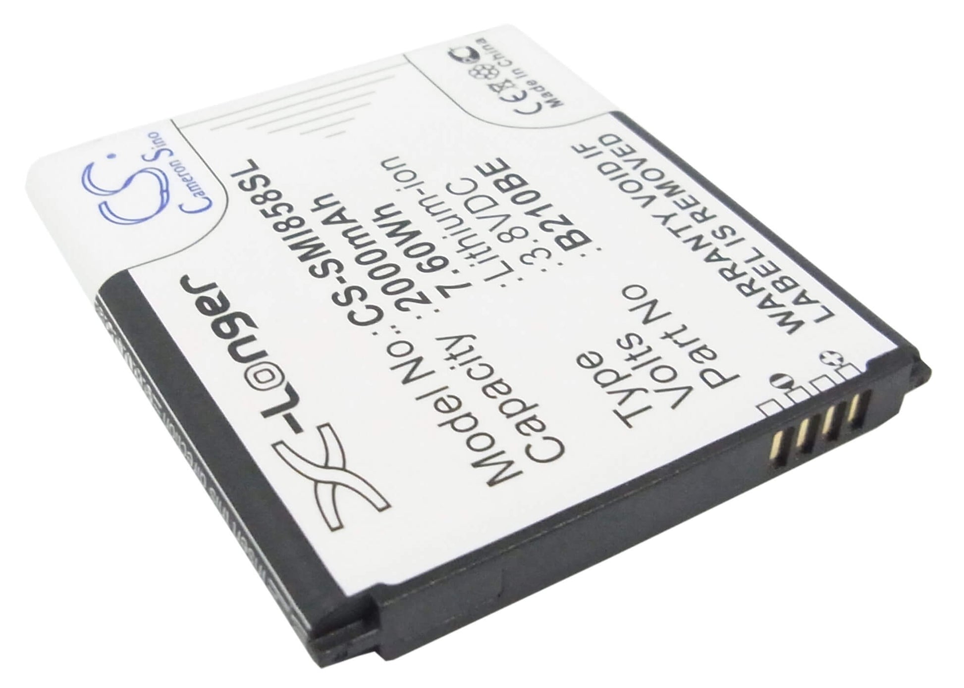 3.8V, 2000mAh, Li-ion Battery fits Samsung, Galaxy Core Advance, Gt-i8580, 7.6Wh