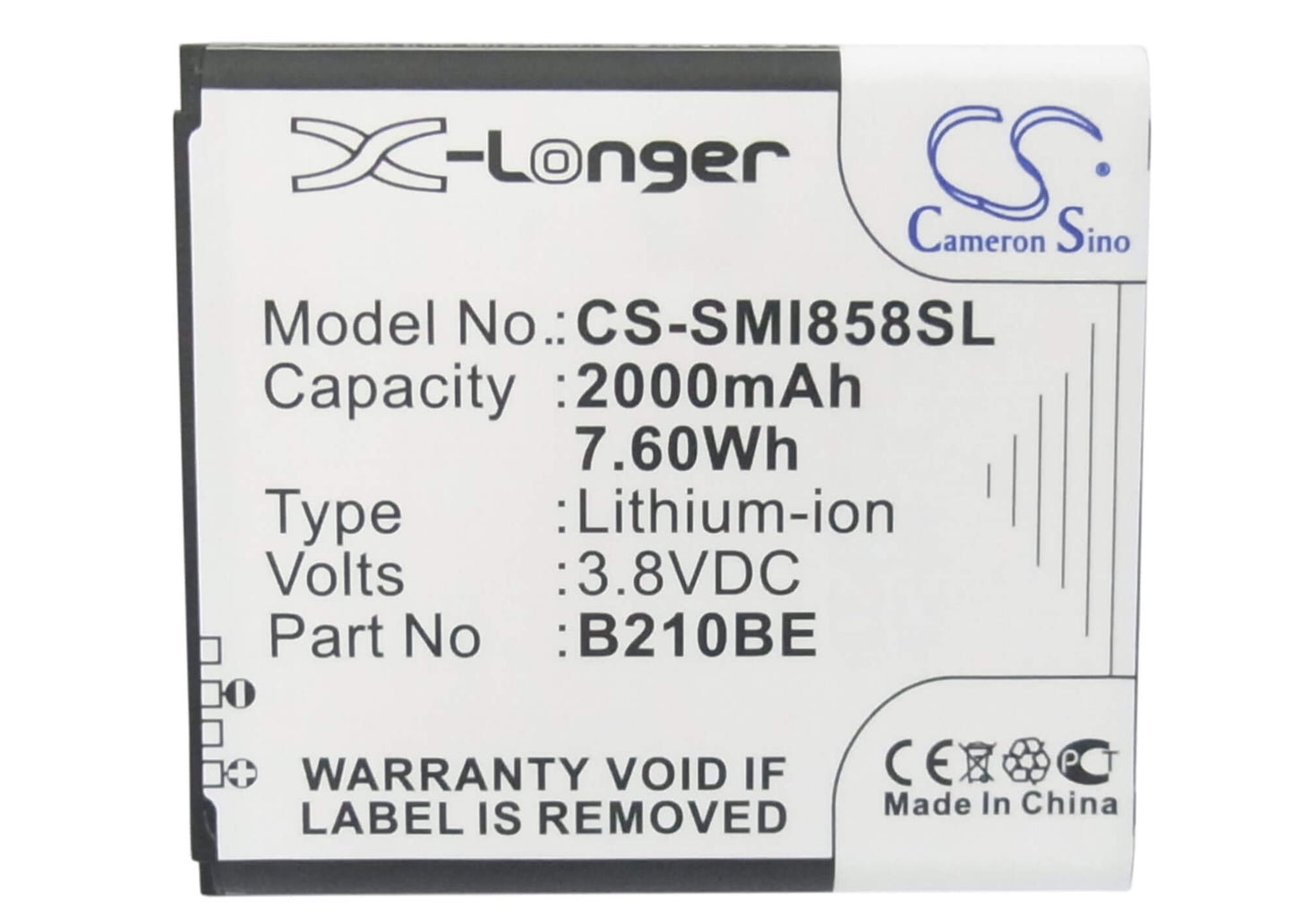 3.8V, 2000mAh, Li-ion Battery fits Samsung, Galaxy Core Advance, Gt-i8580, 7.6Wh