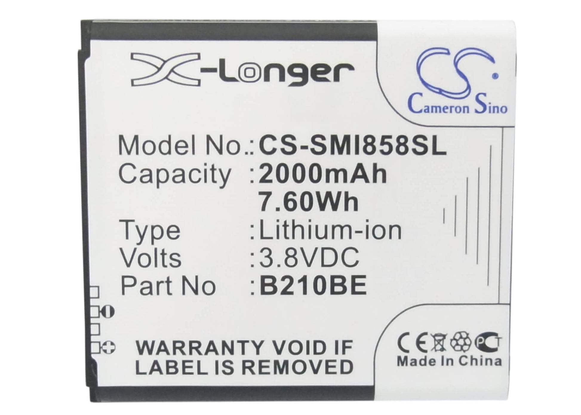 3.8V, 2000mAh, Li-ion Battery fits Samsung, Galaxy Core Advance, Gt-i8580, 7.6Wh