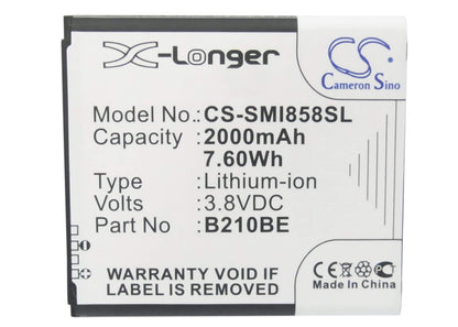 3.8V, 2000mAh, Li-ion Battery fits Samsung, Galaxy Core Advance, Gt-i8580, 7.6Wh