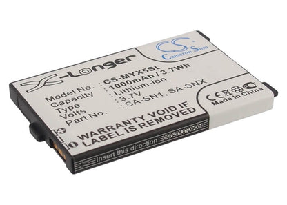 3.7V, 1000mAh, Li-ion Battery fits Sagem, Myx3, My-x3, 3.7Wh