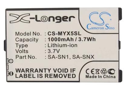 3.7V, 1000mAh, Li-ion Battery fits Sagem, Myx3, My-x3, 3.7Wh
