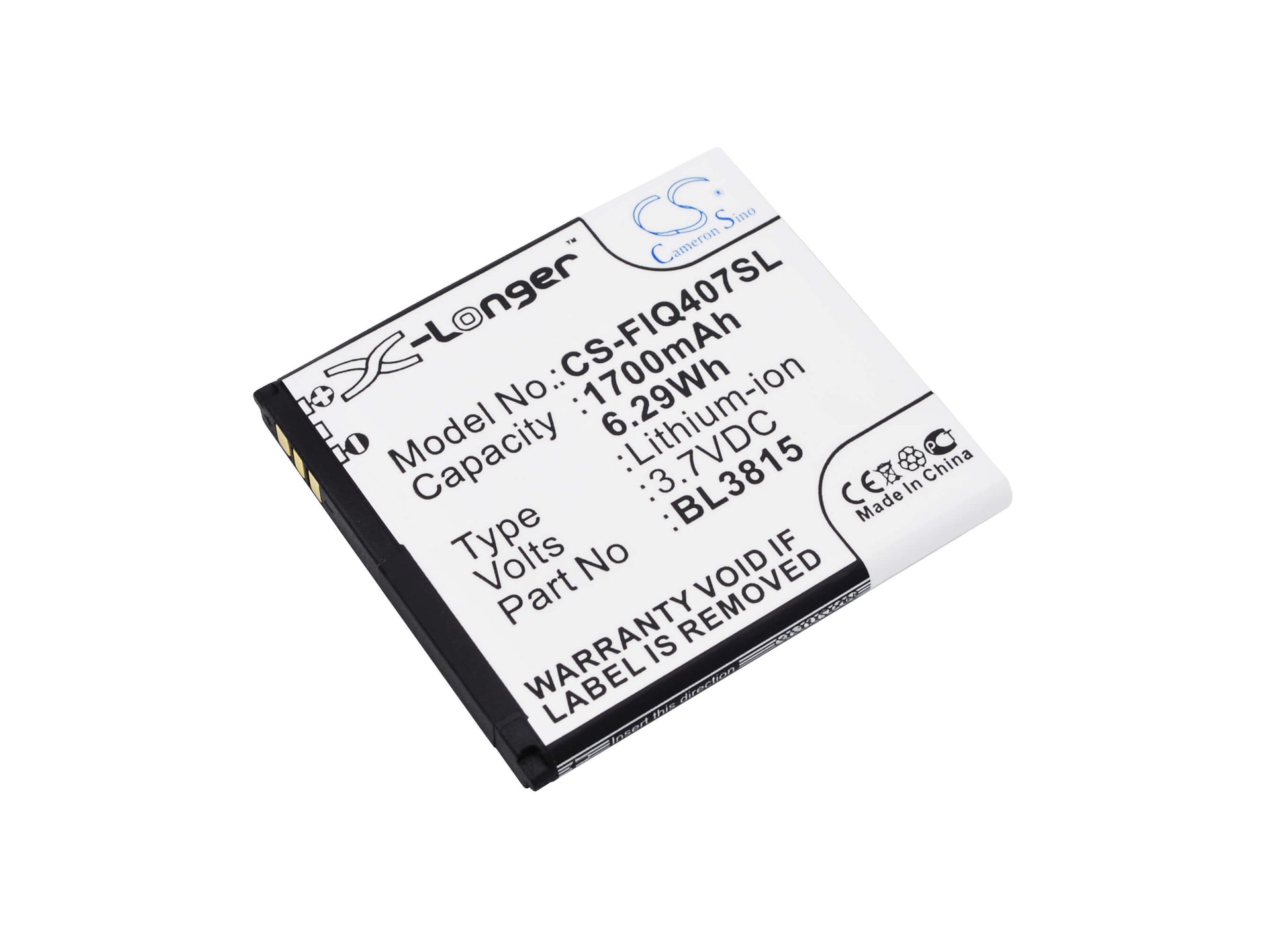 3.7V, 1700mAh, Li-ion Battery fits Fly, Era Nano 7, Iq4407, 6.29Wh