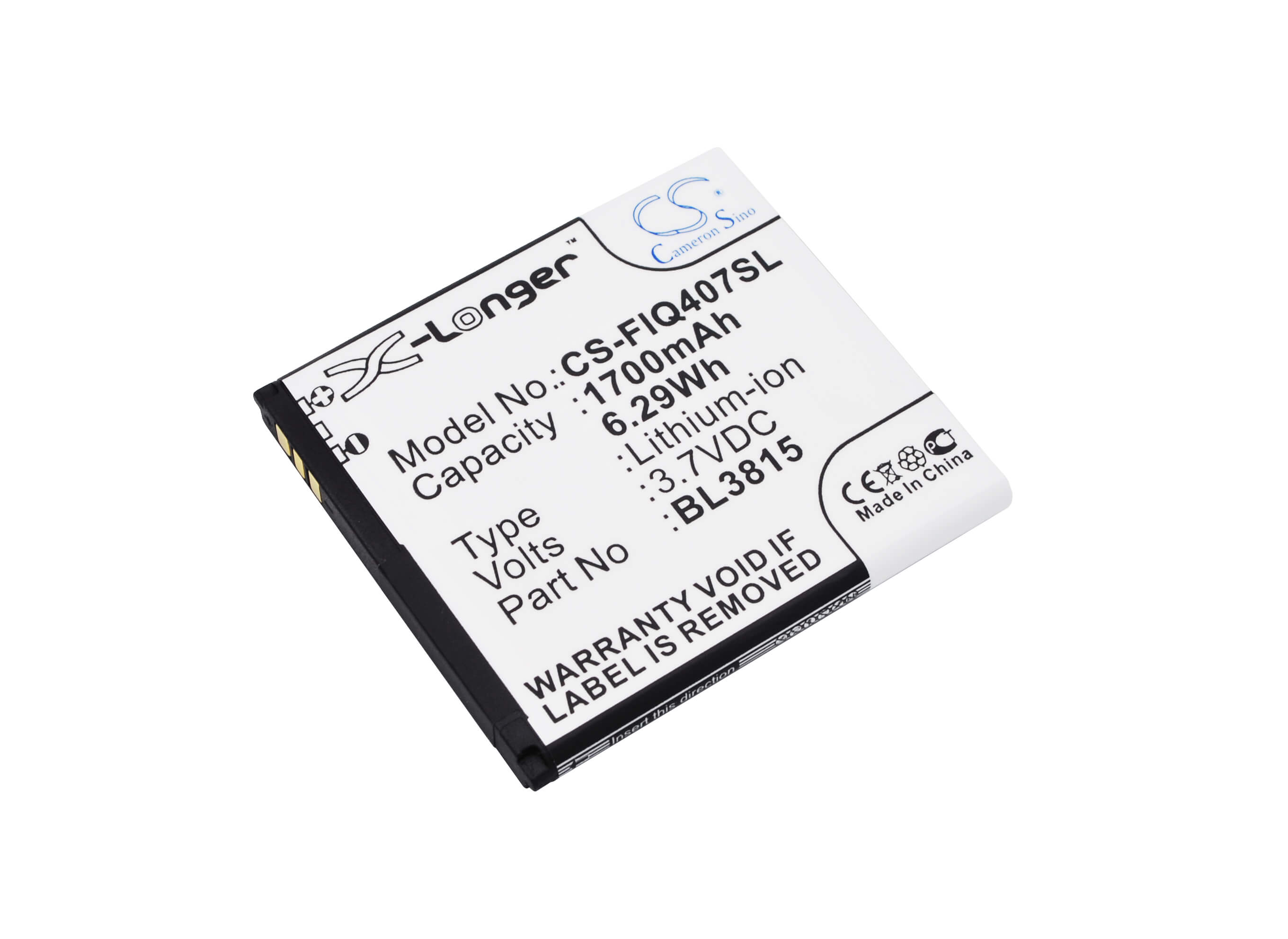 3.7V, 1700mAh, Li-ion Battery fits Fly, Era Nano 7, Iq4407, 6.29Wh