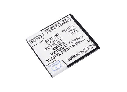 3.7V, 1700mAh, Li-ion Battery fits Fly, Era Nano 7, Iq4407, 6.29Wh