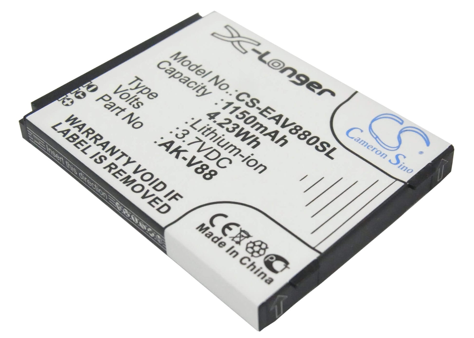 3.7V, 1150mAh, Li-ion Battery fits Emporia, Connect, V88, 4.255Wh
