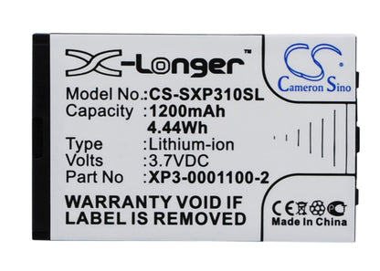 3.7V, 1200mAh, Li-ion Battery fits Socketmobile, Sonim Xp3-s, Xp3 Enduro, 4.44Wh