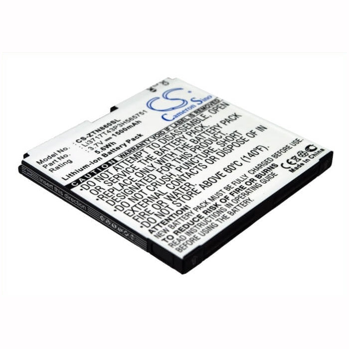 3.7V, 1500mAh, Li-ion Battery fits Zte, N855d, N860, 5.55Wh