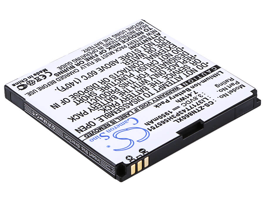 3.8V, 1950mAh, Li-ion Battery fits Zte, N855d, N860, 7.41Wh