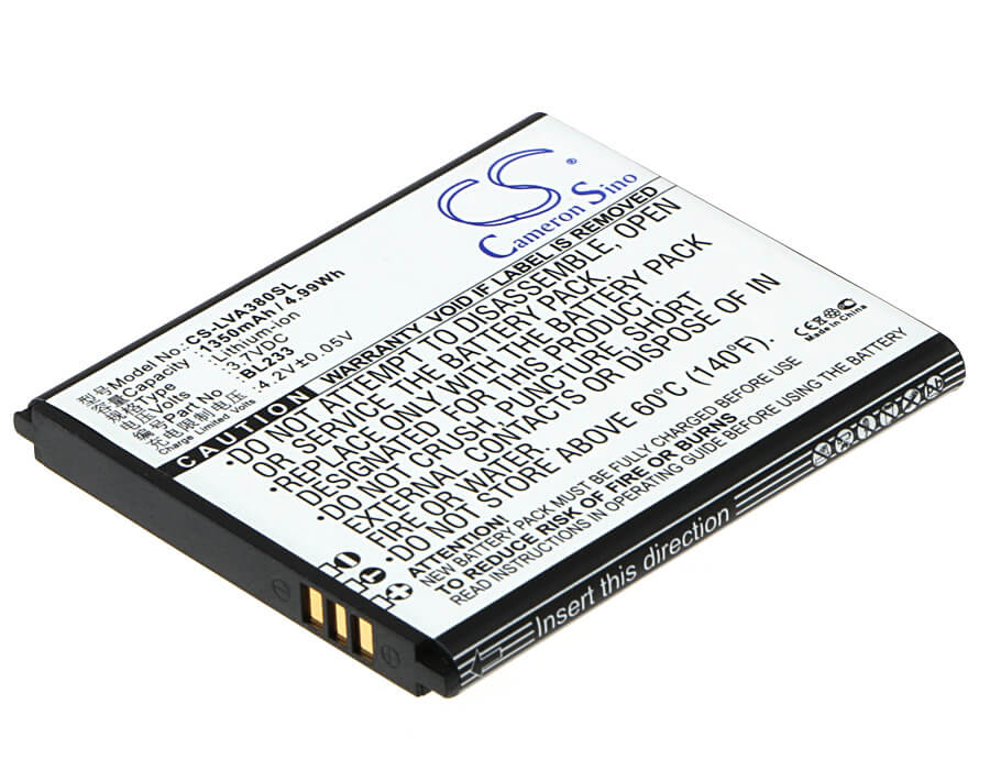 3.7V, 1350mAh, Li-ion Battery fits Lenovo, A1000-a, A2800-d, 4.995Wh