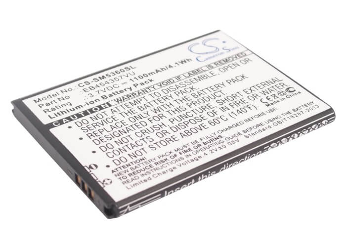 3.7V, 1100mAh, Li-ion Battery fits Samsung, Galaxy Chat, Galaxy M Pro 2, 4.07Wh
