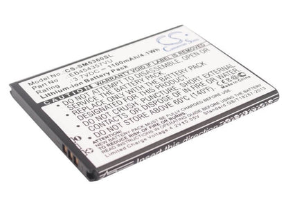 3.7V, 1100mAh, Li-ion Battery fits Samsung, Galaxy Chat, Galaxy M Pro 2, 4.07Wh