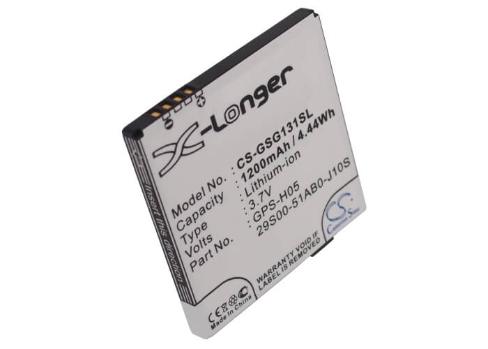 3.7V, 1200mAh, Li-ion Battery fits Gsmart, G1310, G1315, 4.44Wh