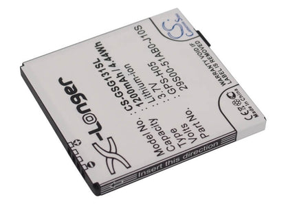 3.7V, 1200mAh, Li-ion Battery fits Gigabyte, Gsmart G1310, Gsmart G1315, 4.44Wh