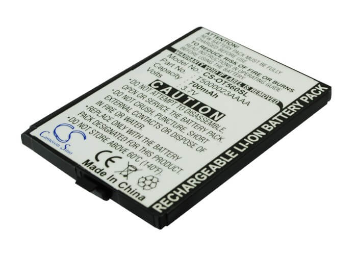 3.7V, 700mAh, Li-ion Battery fits Alcatel, Ot-c550, Ot-c550a, 2.59Wh