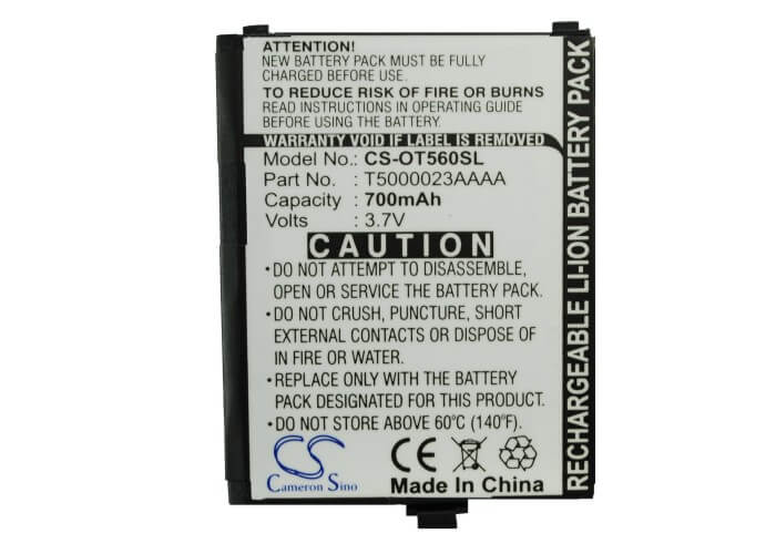 3.7V, 700mAh, Li-ion Battery fits Alcatel, Ot-c550, Ot-c550a, 2.59Wh