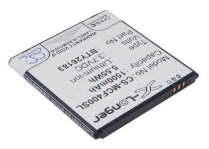 3.7V, 1500mAh, Li-ion Battery fits Mobistel, Cynus F4, Mt-7521b, 5.55Wh