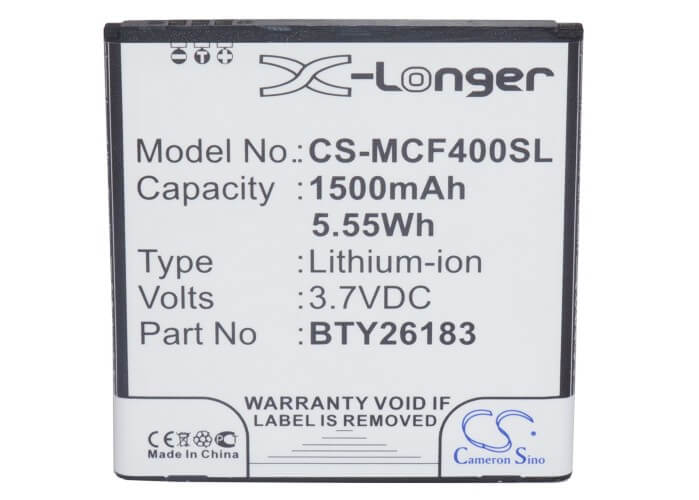 3.7V, 1500mAh, Li-ion Battery fits Mobistel, Cynus F4, Mt-7521b, 5.55Wh