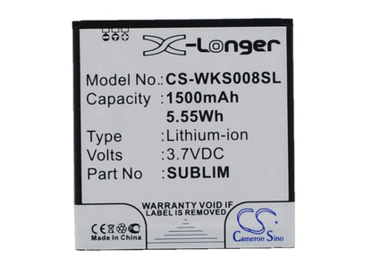 3.7V, 1500mAh, Li-ion Battery fits Ngm, Wemove Miracle, 5.55Wh
