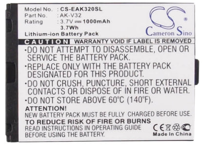 3.7V, 1000mAh, Li-ion Battery fits Emporia, Click, Click V32, 3.7Wh